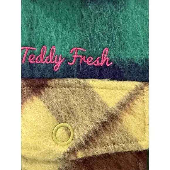 NWT - Beautiful Plaid Colorful Fuzzy Shacket - Teddy Fresh - L - Picture 3 of 7